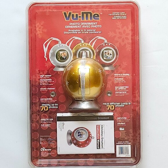 FUN DIGITAL VU-Me Photo Ornament BNIP Bulb Ornament Displays Up to 70 Photos - Picture 2 of 2